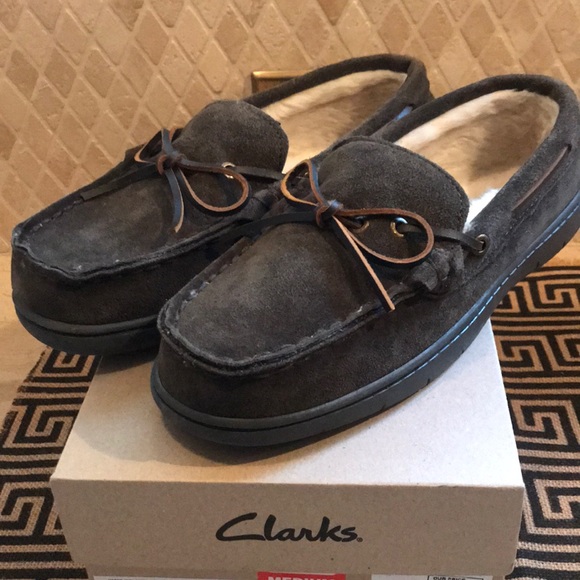 clarks mens moccasin slippers
